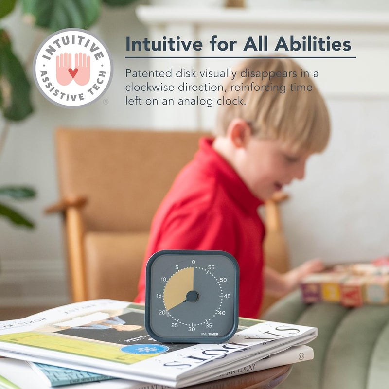 Time Timer MOD - Home Edition - Individual Sized 60 Minute Visual Countdown Timer for ADHD, Adults, Students, and Pomodoro with Silent Operation (Metallic Midnight) - Image 4